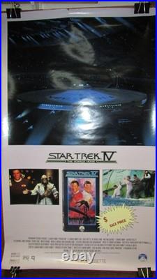 Vintage Original STAR TREK IV The Voyage Home 1986 Retail VHS Movie Poster 23x37