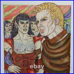 Vintage Original Star Trek Kirk Gay Erotica Fanzine Art Gayle Feyrer 1985 Framed