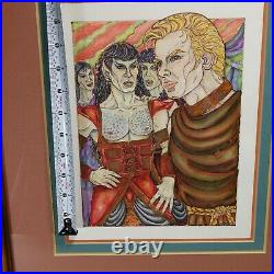 Vintage Original Star Trek Kirk Gay Erotica Fanzine Art Gayle Feyrer 1985 Framed