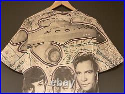 Vintage STAR TREK ALL OVER PRINT T Shirt 1992 ENTERPRISE M/L Single Stitch