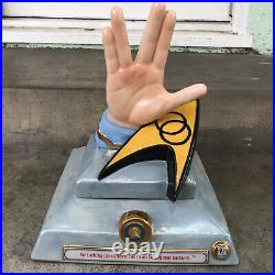 Vintage STAR TREK Spock LIVE LONG AND PROSPER Hand Cookie Jar Star Treasure #151