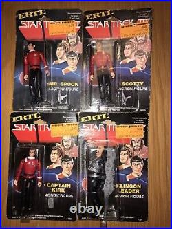 Vintage Star Trek III Set Of Four Action Figures Moc By ERTL 80's Very Rare