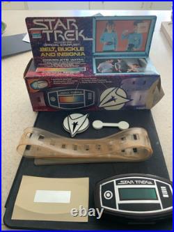 Vintage Star Trek South Bend Starfleet Belt Buckle Insignia Set Original Box