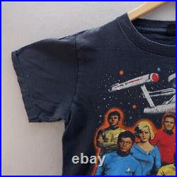 Vintage Star Trek T Shirt Medium Black Original Cast 1991 Changes 90s Made USA