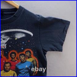 Vintage Star Trek T Shirt Medium Black Original Cast 1991 Changes 90s Made USA