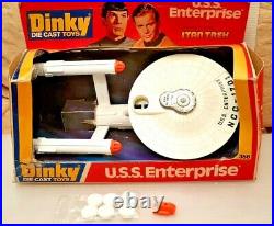 Vintage USS Enterprise Star Trek Dinky Toys. Firing mech works Original Box 1976