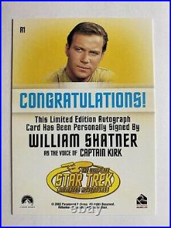 WILLIAM SHATNER 2003 Star Trek TOS ANIMATED ON CARD AUTO AUTOGRAPH CAPTAIN KIRK