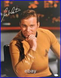 William Shatner Autograph 16x20 Photo Star Trek Signed JSA COA