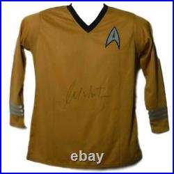 William Shatner Autographed/Signed Star Trek Yellow Uniform XL Shirt JSA 14692