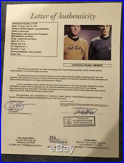 William Shatner & Leonard Nemoy Dual Signed Star Trek 8X10 (JSA CERTIFIED LOA)