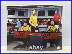 William Shatner Leonard Nimoy Autographed Star Trek 8x10 Capt Kirk & Spock COA