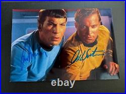 William Shatner Leonard Nimoy Kirk Spock Star Trek signed photo 6x8 coa