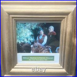William Shatner Patrick Stewart Framed Signed card Star Trek TOS TNG Picard 1994