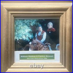 William Shatner Patrick Stewart Framed Signed card Star Trek TOS TNG Picard 1994