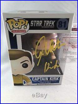 William Shatner Signed Star Trek Captain Kirk Funko Pop Figure Jsa 3