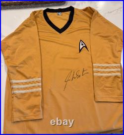 William Shatner Signed Star Trek Captain Kirk Uniform Shirt Beckett BAS Witness