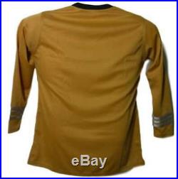 William Shatner Signed Star Trek Yellow Uniform XL Shirt JSA WP482664