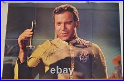 William Shatner Signed TWICE Poster & Pin-up Star Trek RARE