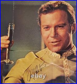 William Shatner Signed TWICE Poster & Pin-up Star Trek RARE
