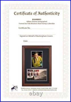 William Shatner Star Trek Captain Kirk Hand Signed Framed First Day Cover, & COA