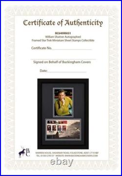 William Shatner Star Trek Captain Kirk Hand Signed Framed First Day Cover, & COA